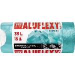 Alufix Торба за боклук, с уплътнителна лента, LDPE, ароматизирана, 35 л, 15 бр. , 53x53 см, 20 , ALUFIX "Алуфлекси", тюркоазено синьо MSZ3515ALUFLEXYTRQ (7064)