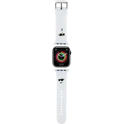 Karl Lagerfeld Каишка Karl Lagerfeld 3D Rubber Karl&Choupette Heads за Apple Watch 38/40/41mm, бяла (3666339190095)