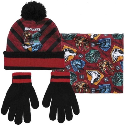 Disney detský červený set čiapky rukavíc a šatky Harry Potter