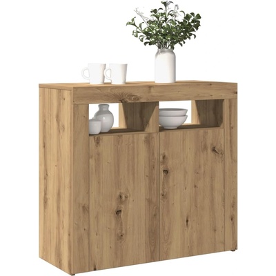 vidaXL 11461.856362 příborník s LED dub artisan 80 x 35 x 75 cm