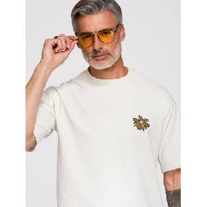 Ombre Clothing Тениска "OM-TSCT-0275" - кремав цвят Ombre Clothing Ombre Clothing | Kafyav | МЪЖЕ | M