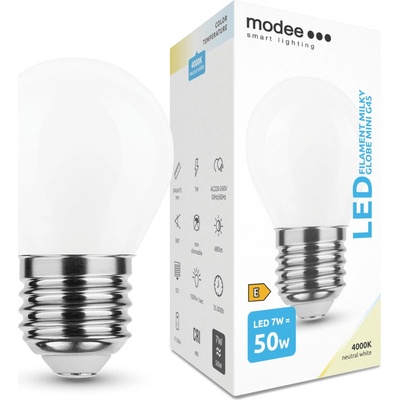 Modee Smart Lighting LED Filament Milky Globe Mini žiarovka E27 7W neutrálna biela ML-MG45F4000K7W