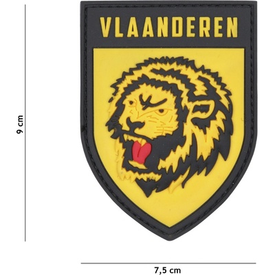 Gumová nášivka 101 Inc znak Vlaanderen - žltá
