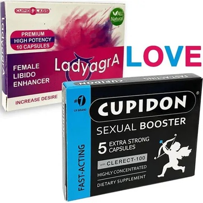 CUPID LABS Купидон Сексуален стимулант за мъже 2бр + Възбуждащи таблетки за жени LadyagrA 10бр
