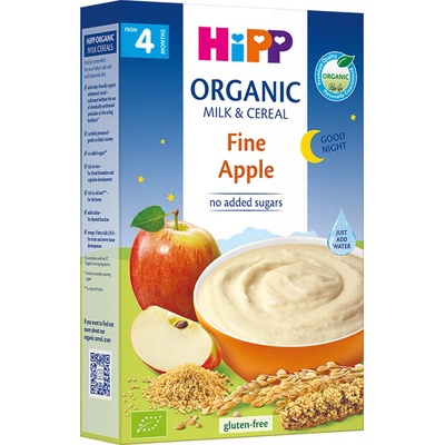 Hipp БИО млечна каша "Лека нощ" с мека ябълка 4м+ 250г