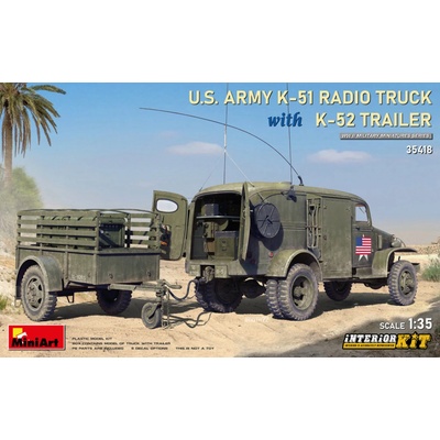 MiniArt US Army K-51 Radio Truck & K-52 Trailer w/ Interior Kit 1:35
