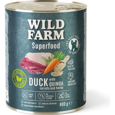 Wild Farm Superfood kačica s quinoou mrkvou a bylinkami 800 g