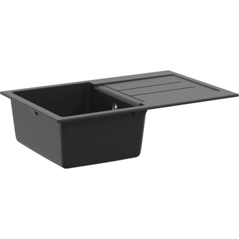 vidaXL Мивка Черно 780 x 500 мм 80% Кварц и 20% Смола (42028392)