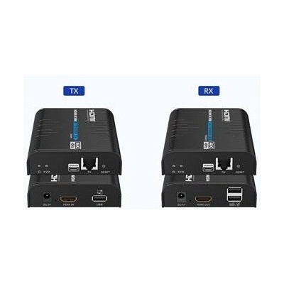 PremiumCord 4K@60Hz HDMI KVM extender s USB 2.0 na 120m přes LAN síť, over IP KHEXT120-14 – Zboží Živě
