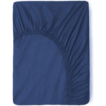 Good Morning Тъмносин памучен чаршаф с ластик , 180 x 200 cm - Good Morning (0270.24.46)