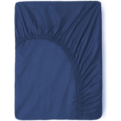 Good Morning Тъмносин памучен чаршаф с ластик , 180 x 200 cm - Good Morning (0270.24.46)