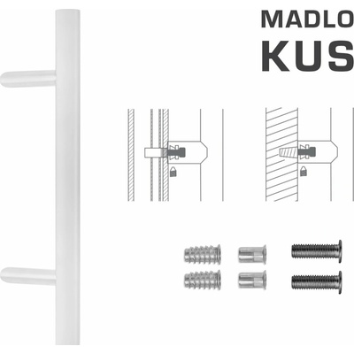 FT - MADLO kód K10 Ø 35 mm SP ks Rozteč madla: 700 mm, Dĺžka: 1000 mm, Rozmer profilu madla: Ø 35 mm