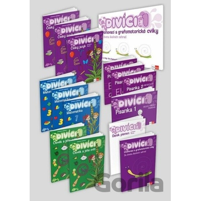 Divíci 1 - základní žákovský balíček - Český jazyk GM (nevázané písmo) + Matematika + Člověk a jeho svět - Klett