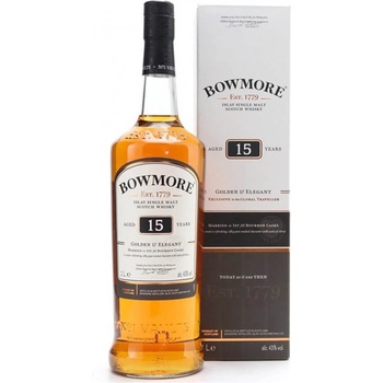 Bowmore 15YO Golden & Elegant - малцово шотландско уиски 1000ml