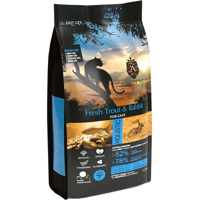 AMBROSIA Senior, Light & Sterilized Cat, Fresh Trout & Rabbit 1, 5 кг
