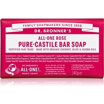 Dr Bronner's tuhé univerzálne bio mydlo All-One Rose 140 g