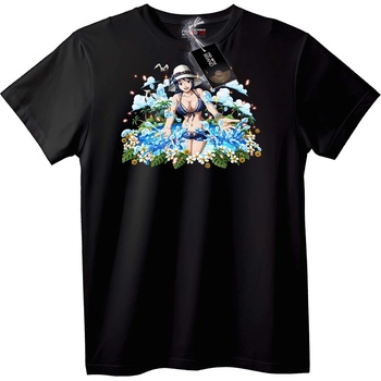 NOONEBRAND Тениска с аниме момиче на плажа - XL, White