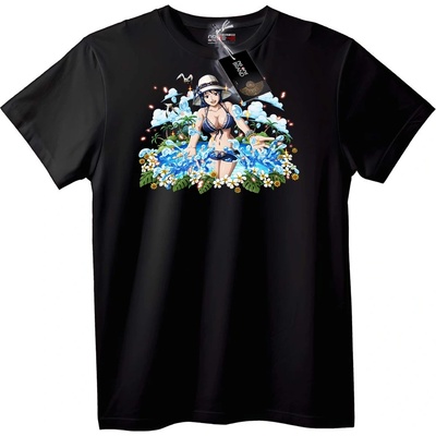 NOONEBRAND Тениска с аниме момиче на плажа - XL, White