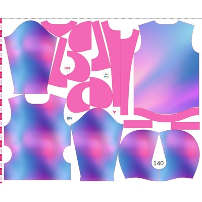 Takoy Panel se střihem 140 dětská softshellová bunda pastelový gradient-NS-29285
