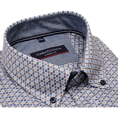 Casa Moda Casual Fit volnočasová košile s barevnými šestiúhelníky extra prodloužený rukáv