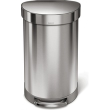 Simplehuman CW2030 Pedálový 45 l půlkulatý matná ocel FPP rám na sáčky