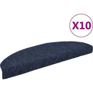 vidaXL Изтривалки за стълби, самозалепващи се, 10 бр. , 65x21x4 см, сини, полукръгли, големи