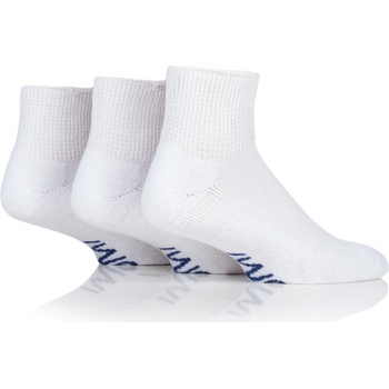 Iomi 3 páry ANKLE DIA ponožky so zvýšeným lemom Biele