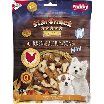 Nobby StarSnack BBQ Mini kalciová kostička s kuřetem 7 cm / 375 g