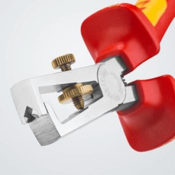 KNIPEX Клещи заголващи универсални, хромирани, жило Ø5-10мм, VDE 1000V жълто-червена ръкохватка 160мм, с отваряща пружина, - K1 (K1106160)