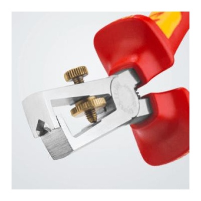 KNIPEX Клещи заголващи универсални, хромирани, жило Ø5-10мм, VDE 1000V жълто-червена ръкохватка 160мм, с отваряща пружина, - K1 (K1106160)