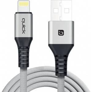 Quick Media USB Cable Quick USB-A - Lightning 1.5 m Grey (4752168141250)
