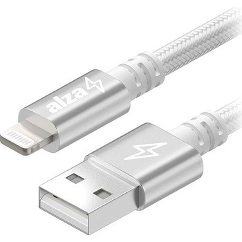 AlzaPower APW-CBMFI18901S AluCore USB-A to Lightning MFi (C189), 1m, stříbrný