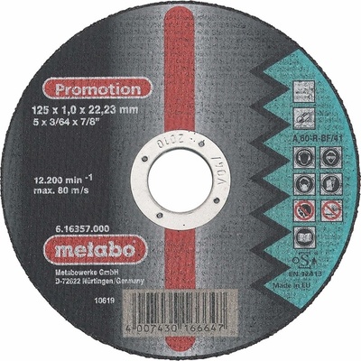 Metabo Řezný kotouč 125 x 1,0 x 22,2 mm 616357