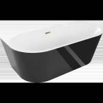 Mexen Oval самостоятелна вана за стенен монтаж 180 x 80 cm, бяла/черна, златен (52671808075-50)