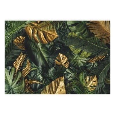 FT7577 vliesová fototapeta Zelené a zlaté listy, rozmery 520cm x 318cm