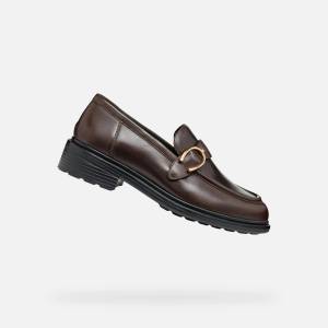 Geox Тъмнокафяви дамски мокасини Geox Walk pleasure Geox | Kafyav | ЖЕНИ | 36