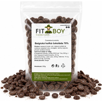 FITBOY Belgická horká čokoláda 70% 250g