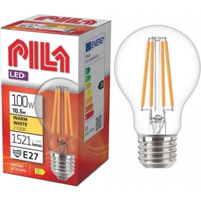 PILA LED žárovka Classic A60 10.5W/100W E27 2700K 1521lm NonDim 15Y čirá˙