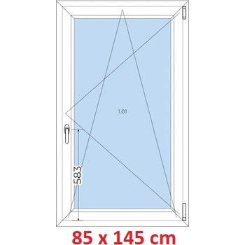 Soft Plastové okno 85x145 cm, otváravé a sklopné