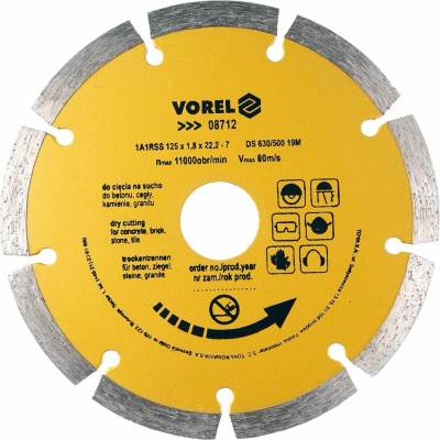 Vorel Kotouč řezný diamantový 125 x 22,2 x 1,8 mm TO-08712