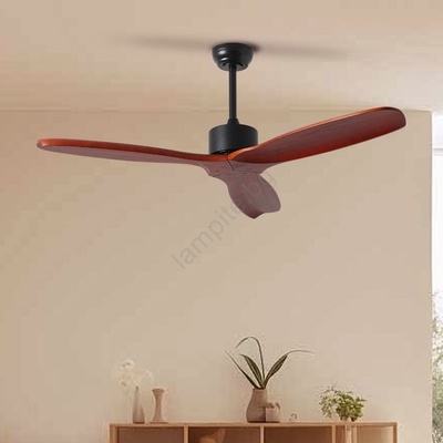 ZEVENTI - таванен вентилатор CUENCA Wi-Fi Tuya черен/дъб + дистанционно управление (ZV0042)