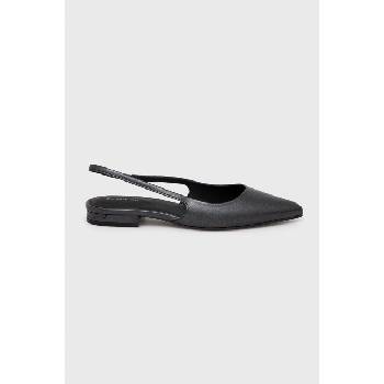 Calvin Klein Кожени балеринки Calvin Klein FLAT SLINGBACK PUMP PEARL в черно с отворена пета HW0HW02120 (HW0HW02120)