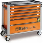 Beta Количка за инструменти beta, 7 чекмеджета, празна, широка, оранжев цвят (024004271)