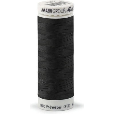 Polyesterové elastické nitě Seraflex Mettler návin 130 m - černá (5 ks)