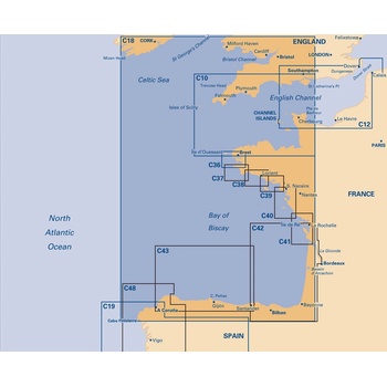 Námořní mapa Imray C18 Western Approaches to the English Channel and Biscay IMC18