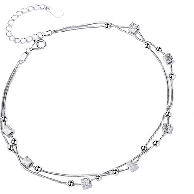 Silenti Jewelry Сребърна гривна за крак "Летен Бриз