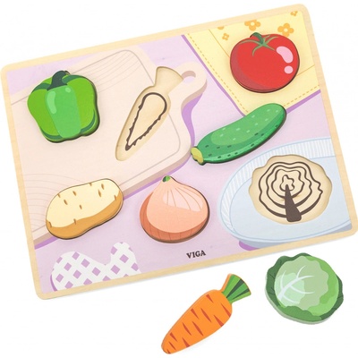 Viga Toys Montessori 2v1 Zelenina