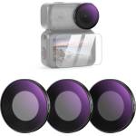 NEEWER ND filter set compatible with DJI Osmo Nano, pack of 3, screw-on gray filter for action cam lens, multi-coated optical glass, photography accessories with screen protector - FL-N4 (FL-N4)