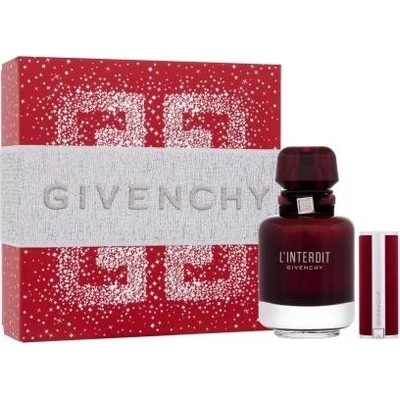 Givenchy L´Interdit Rouge EDP 50 ml + rtěnka Le Rouge Deep Velvet 1,5 g 37 Rouge Grainé darčeková sada