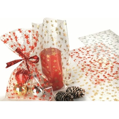 Sáček celofan 16x25 cm transparent hvězdy W042491